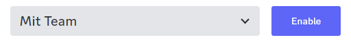 Select your Discord developer Team from the dropdown menu and enable