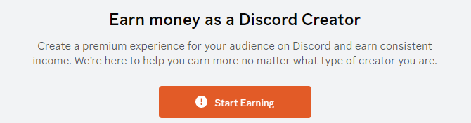 Earn money as a Discord Creator requirement warning