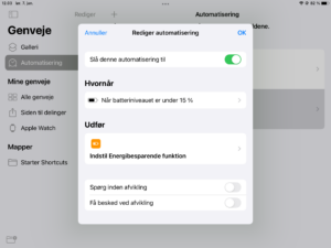 Automatisering: Når batteriet er