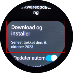 tryk på "Download og installer" i Softwareopdateringer.