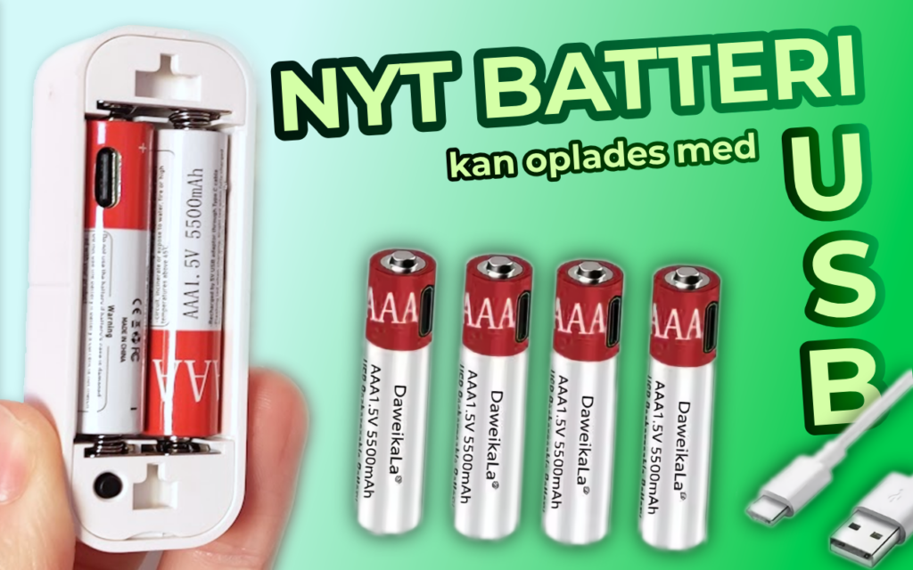 Nyt genopladeligt batteri batteri kan oplades med USB