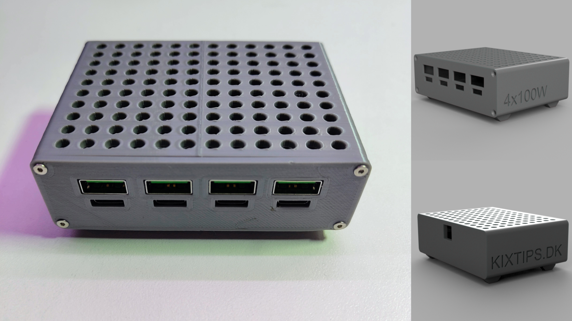 Final print and assembled design with design renders